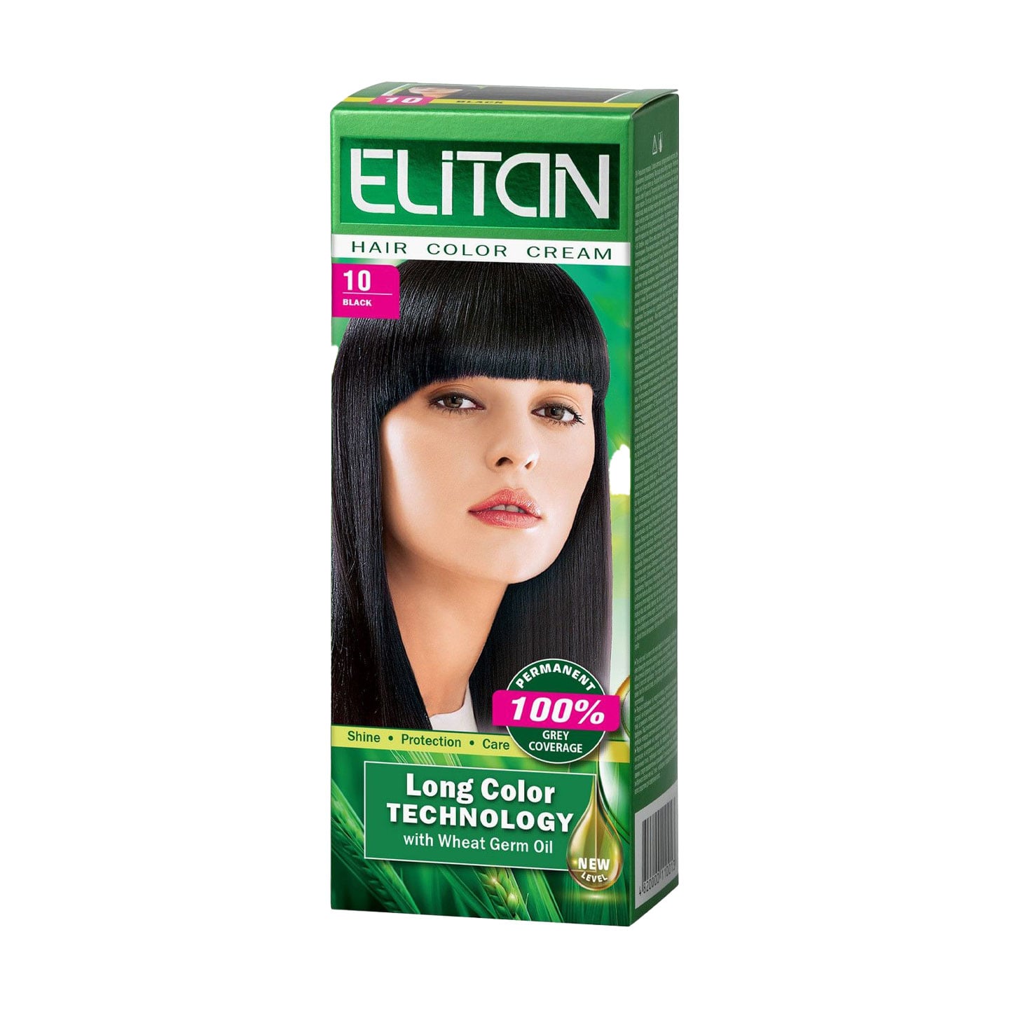 Стійка крем-фарба для волосся Elitan Hair Color Cream 10 Чорний, 115 мл